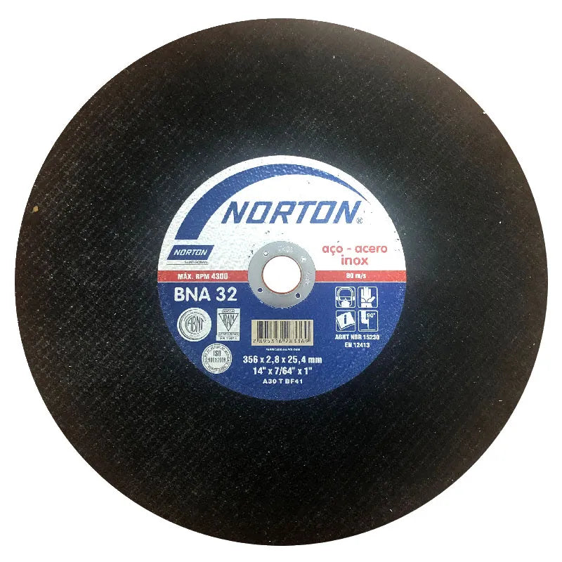 Disco corte 14" #bna-32 ac.inox/carb. (10057376) - NORTON