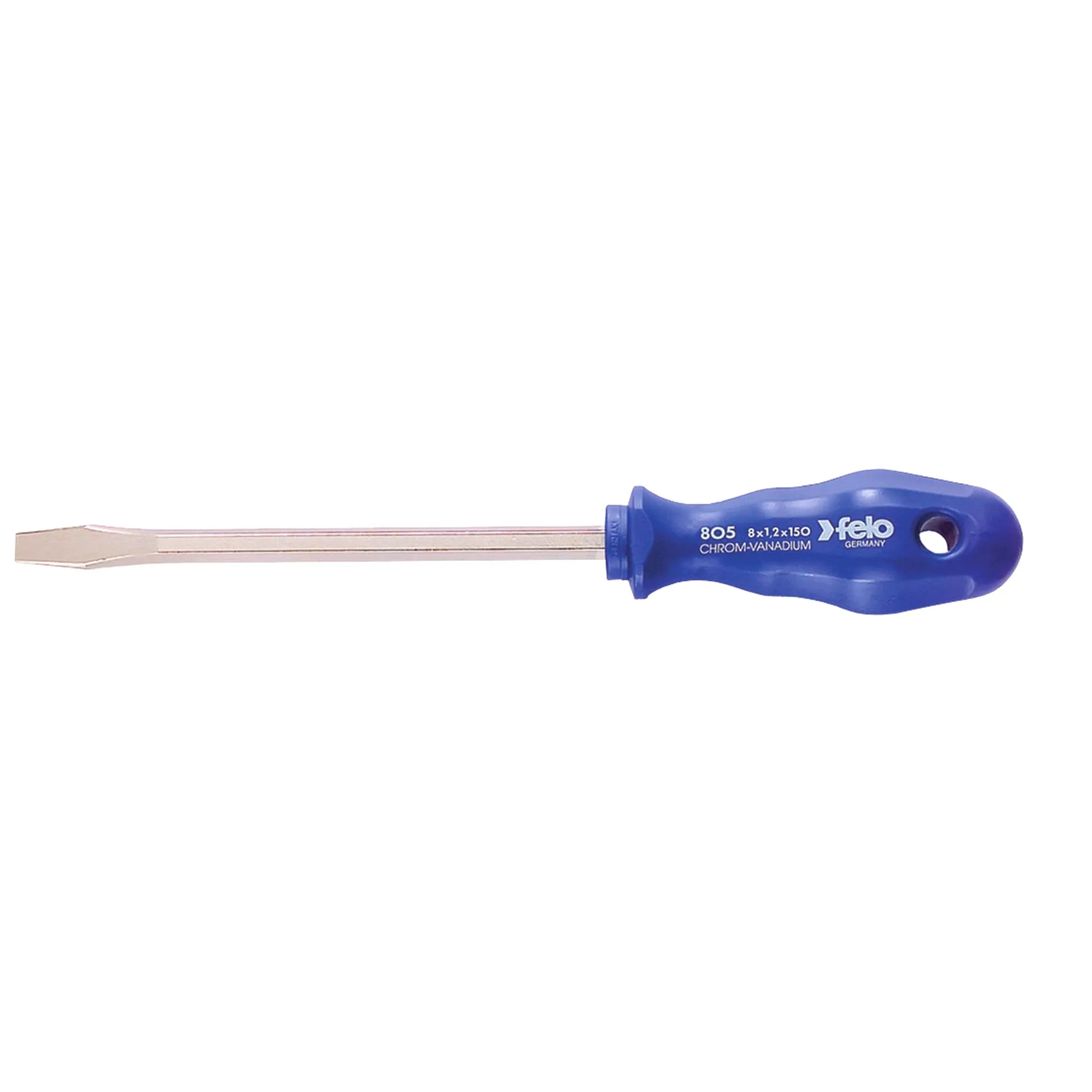 Destornill.plano 10x175mm hexag. m/azul (80510090) - FELO