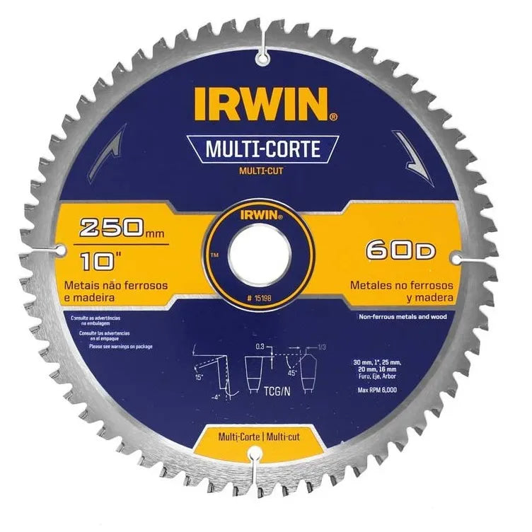 Disco s.circular 10 80 dtes. metales (15199) - IRWIN – ToolWork Chile
