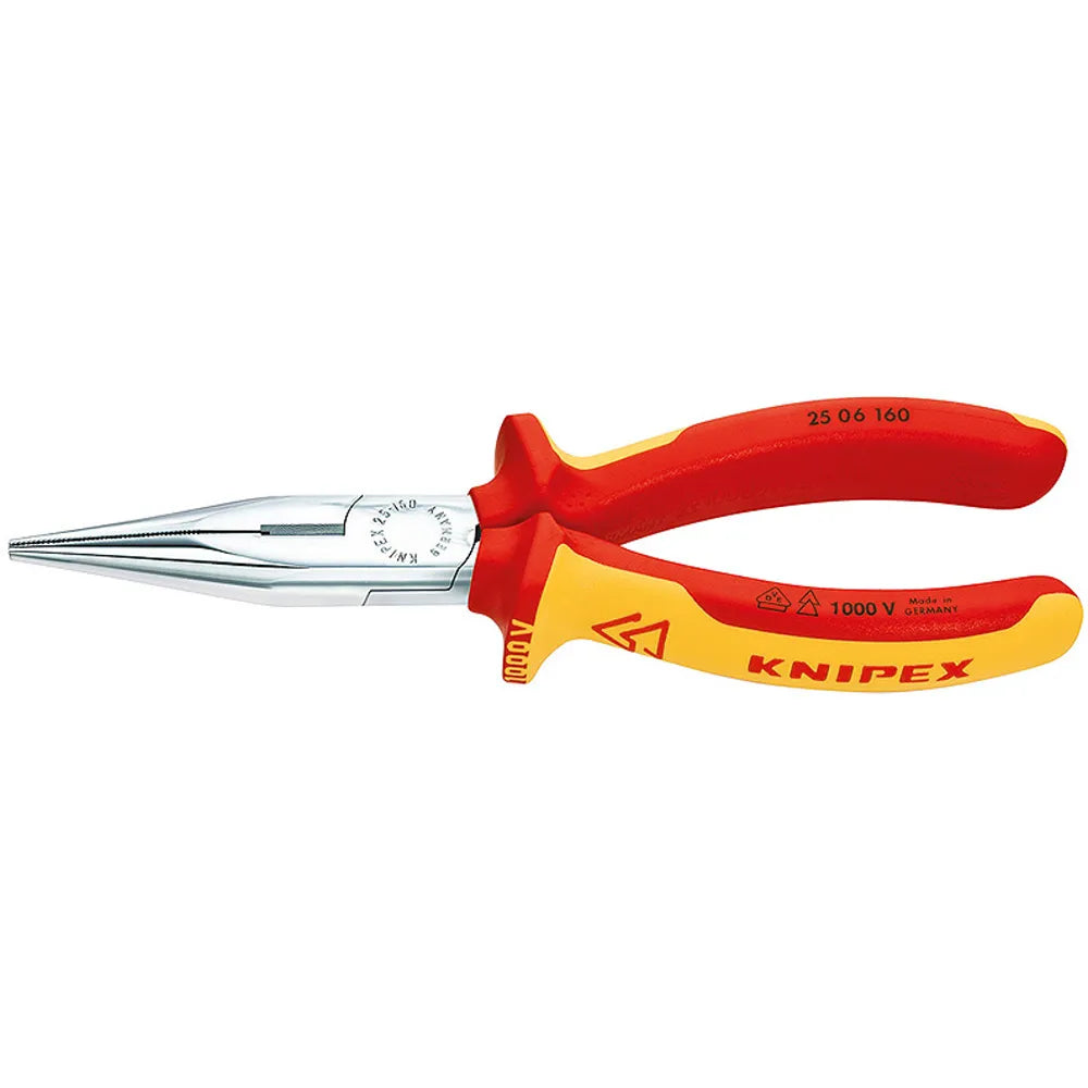 Alicate punta media caña 6" 1000v. (2506160t) - KNIPEX