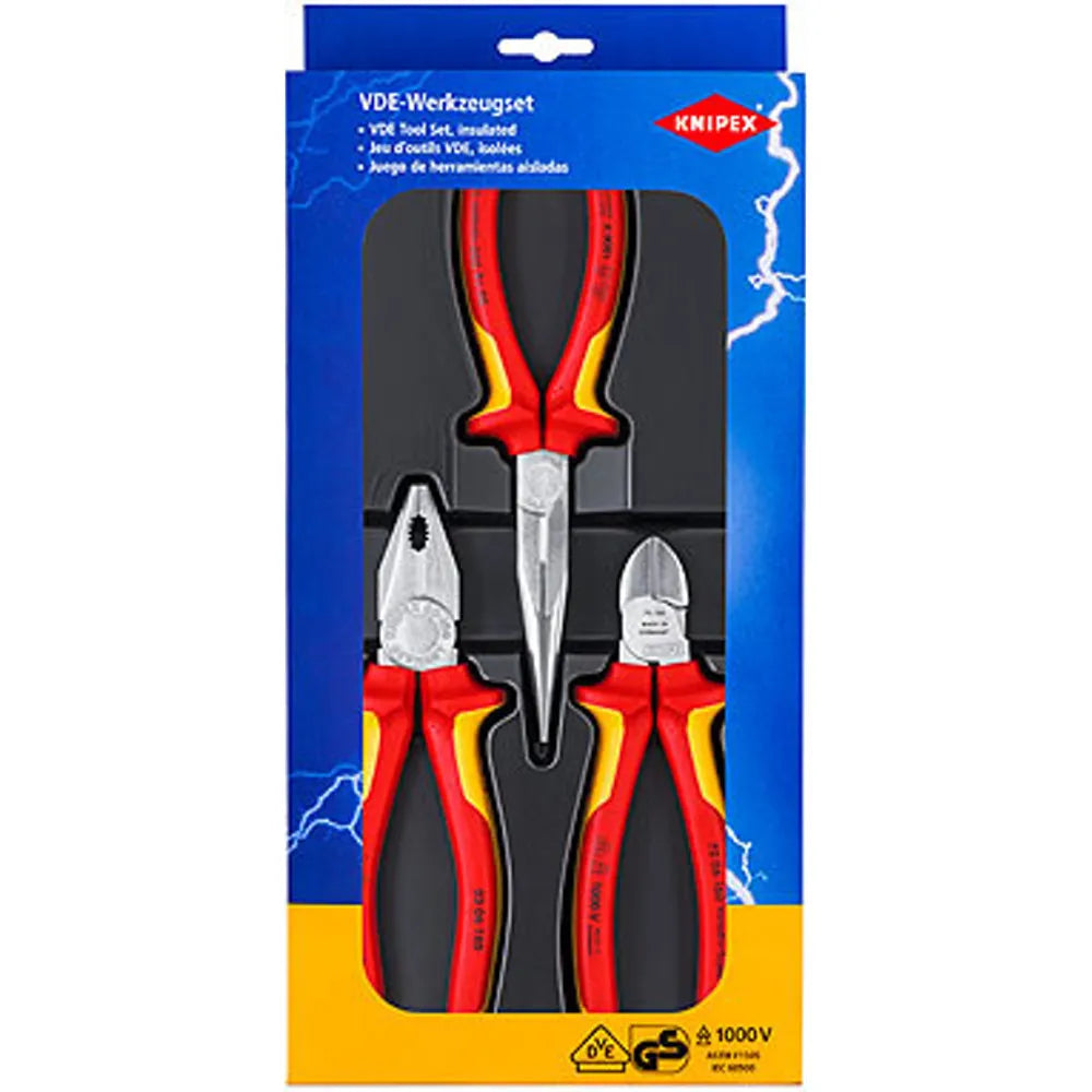 Jgo, alicates aislados 1000v. 3 pzs. (2012) - KNIPEX