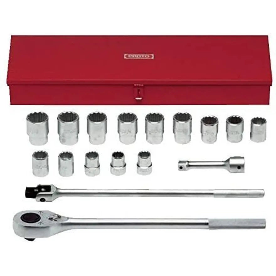 Jgo. dados []1" 1.1/16"-2"  17 pzas (j57100a) - PROTO