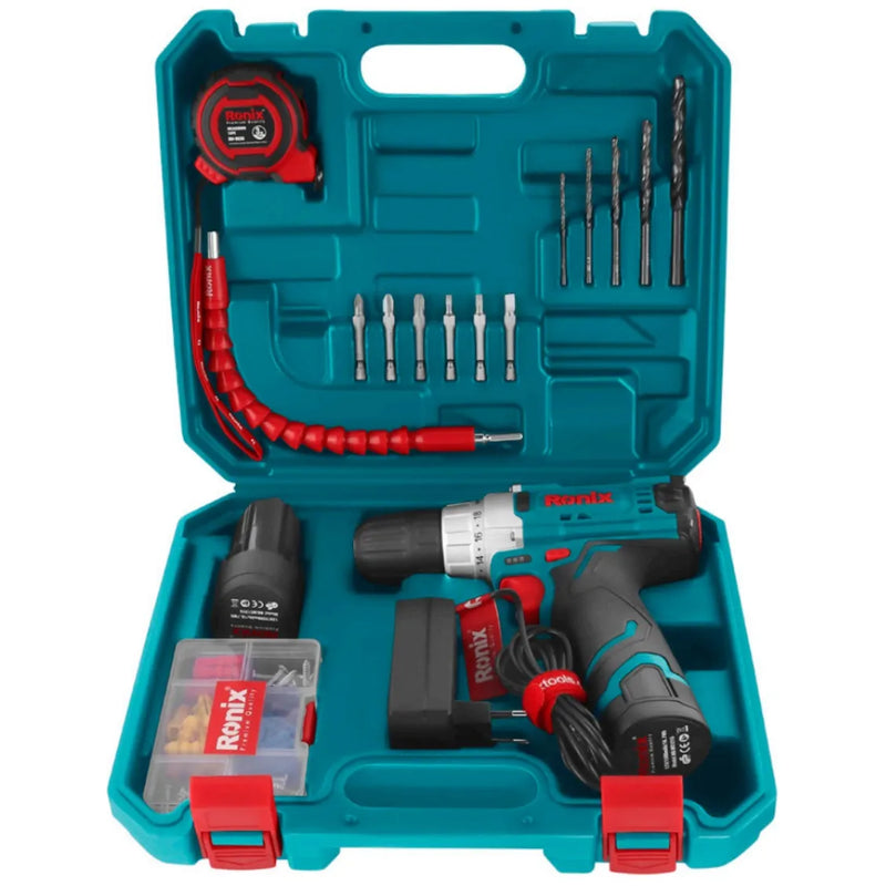 Set taladro batería ronix rs-8613 10mm 12v (RONIX0098) - RONIX