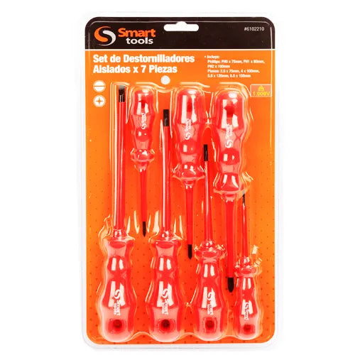 Jgo. destornilladores ph/pl aislados 7 pzs. (6102210) - SMARTTOOLS