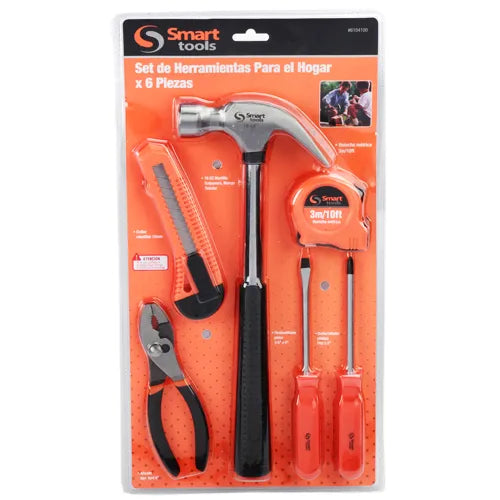 JGO. HERRAMIENTAS 6 PZAS. BASICAS - SMART TOOLS