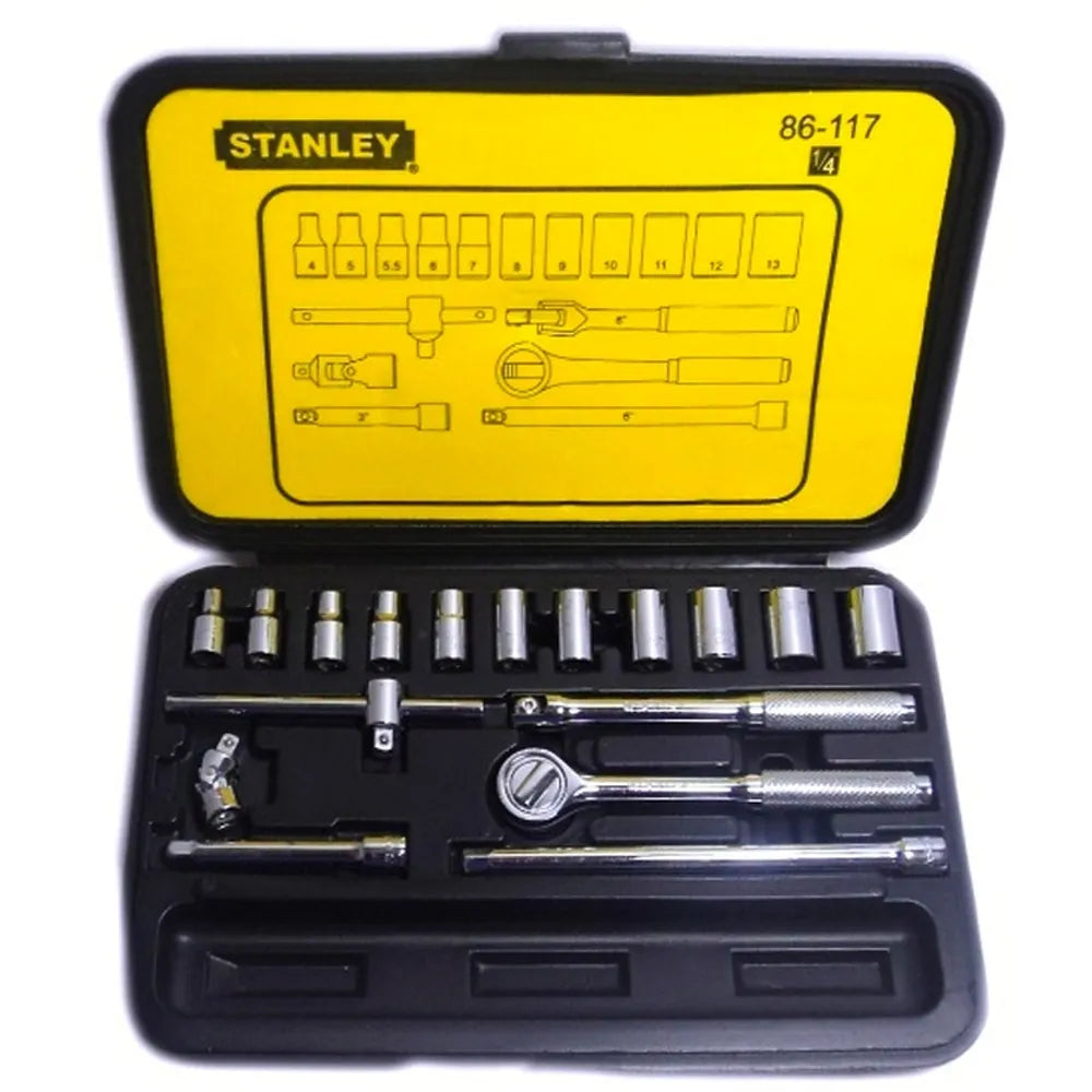 Jgo. dados []1/4" 4 -13 mm., 18 pzas. (86-117) - STANLEY