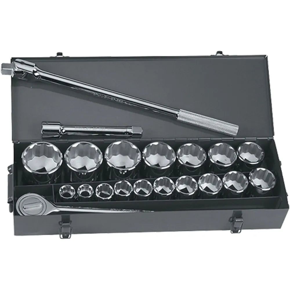 Jgo. dados []3/4"  7/8"-2.3/8" 21 pzas. (87-557) - STANLEY