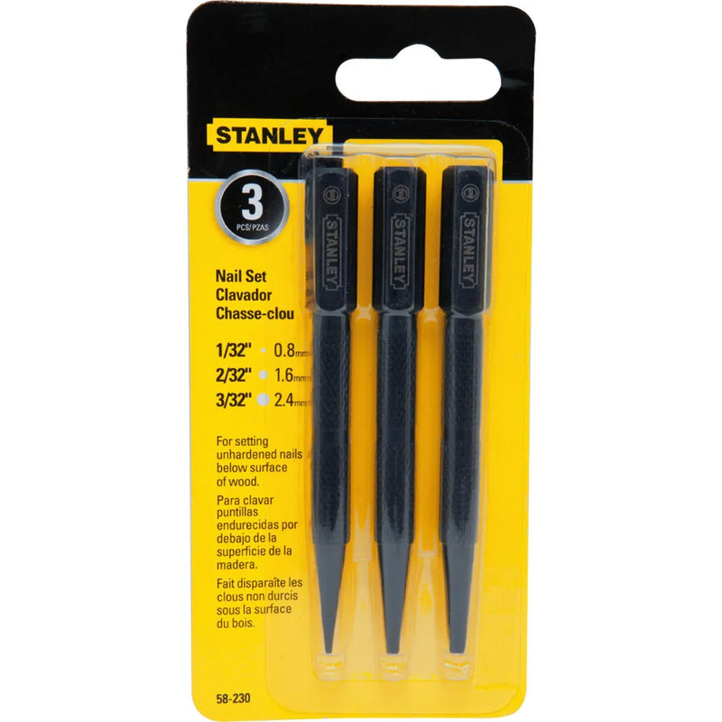 Jgo. botador/centro/punto 3 pzs. (58-230) - STANLEY