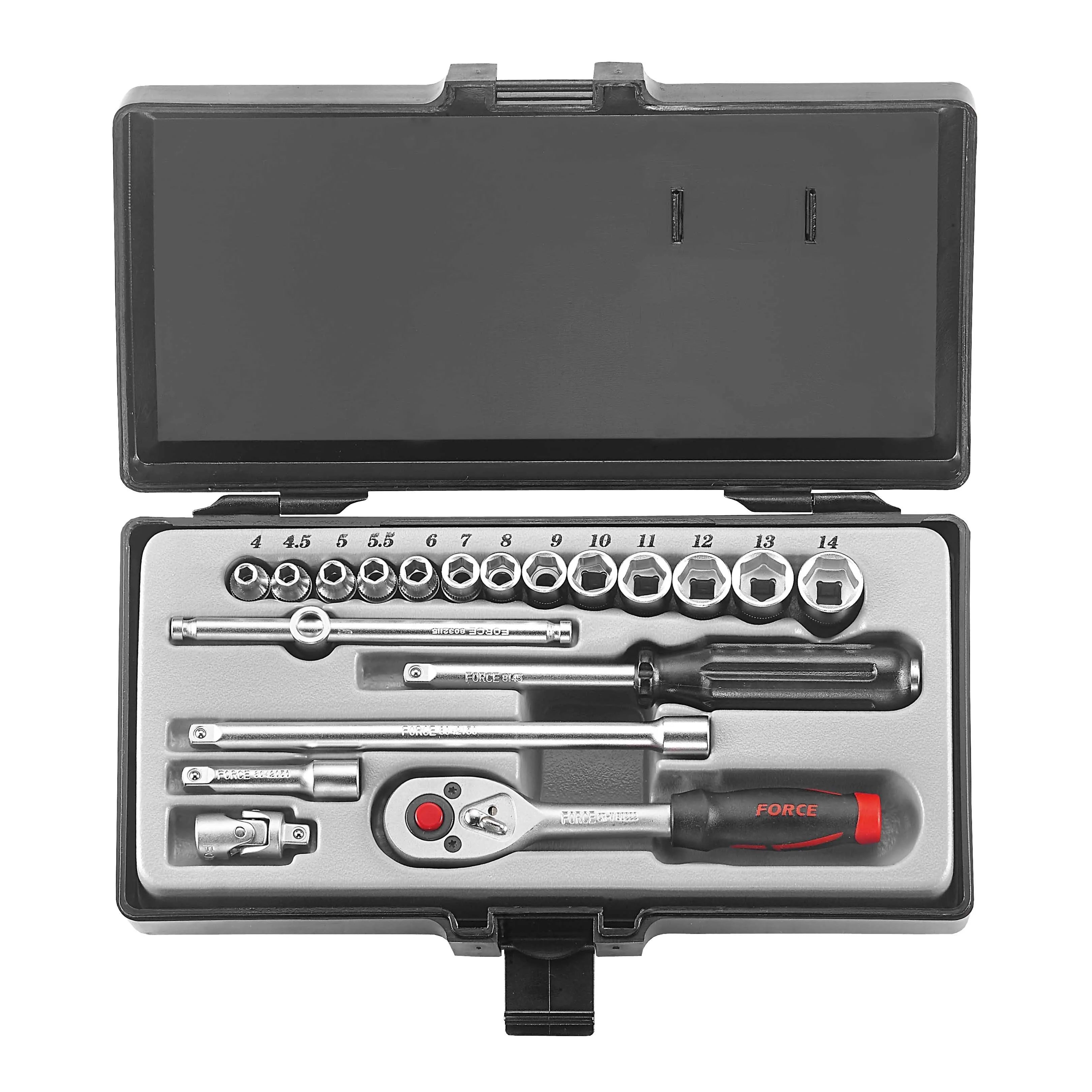 Jgo. dados []1/4"  4-14 mm. (2203-05-01 00:00:00) - FORCE