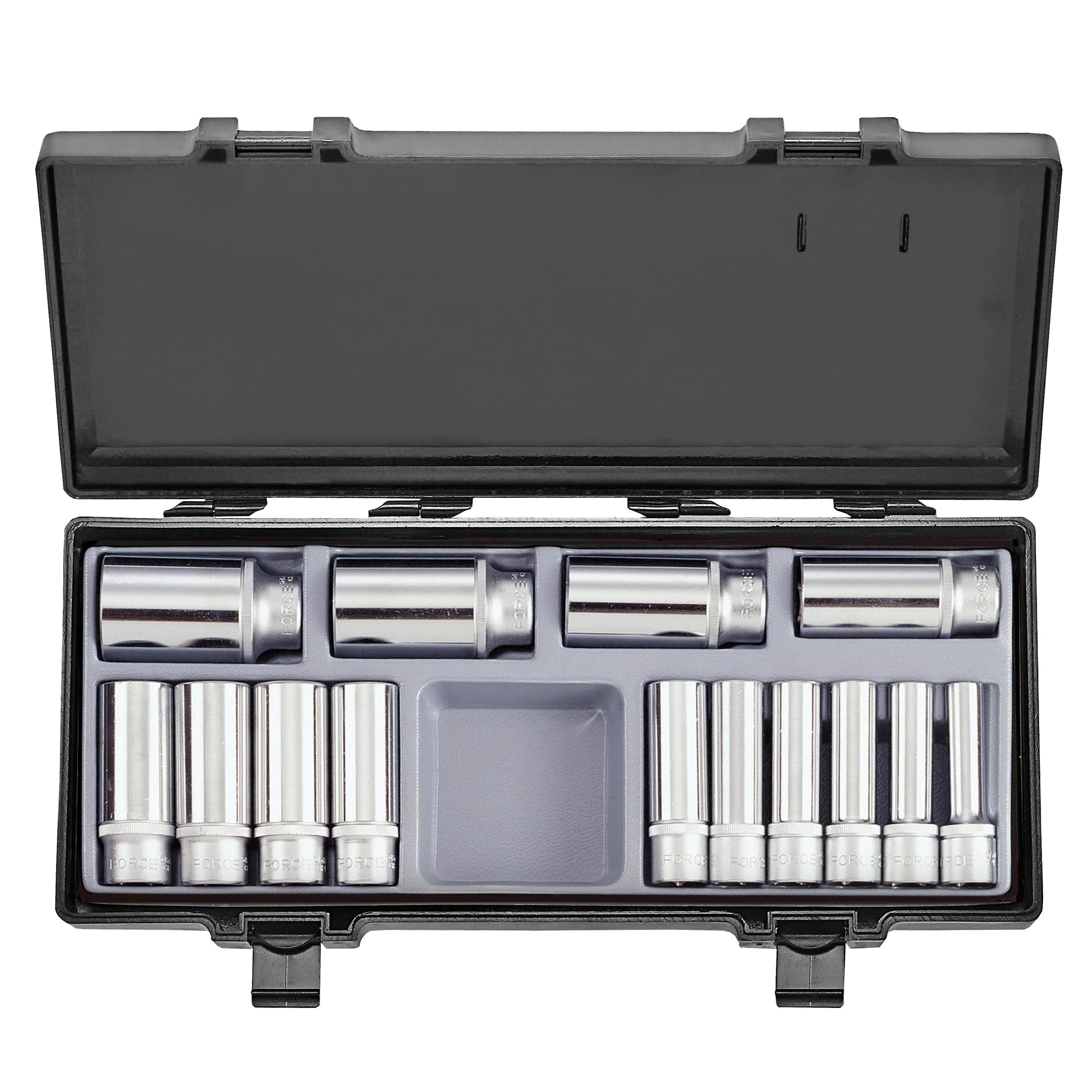 Jgo. dados []1/2" 10-32 mm. largo hex. (4143) - FORCE