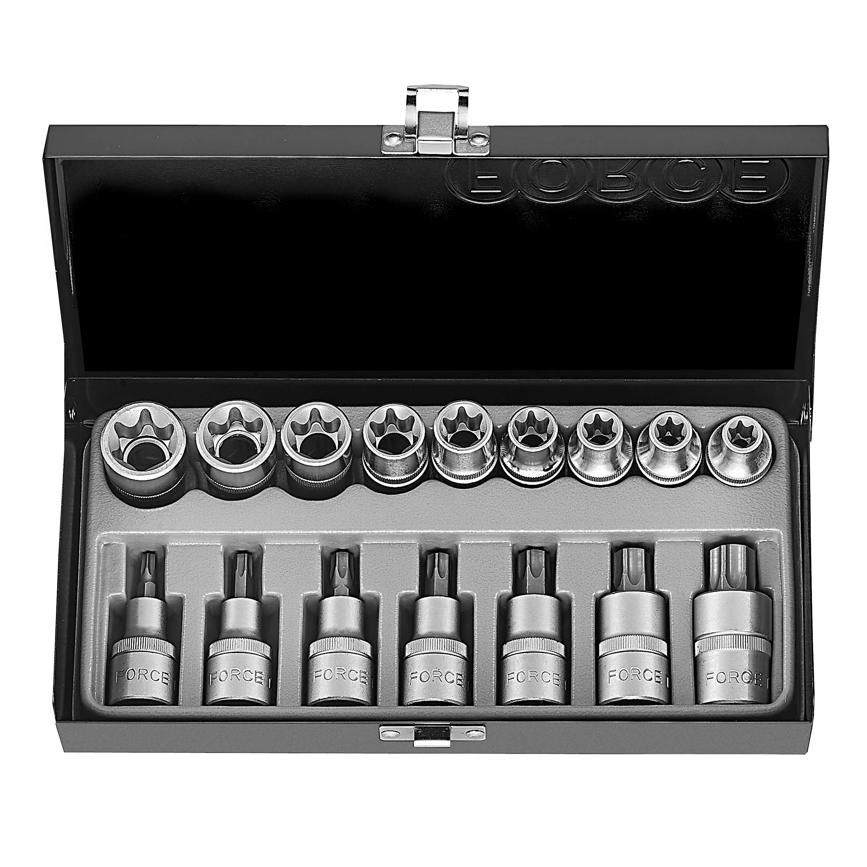 Jgo. dados torx m/h de 16 pzas. (4171) - FORCE