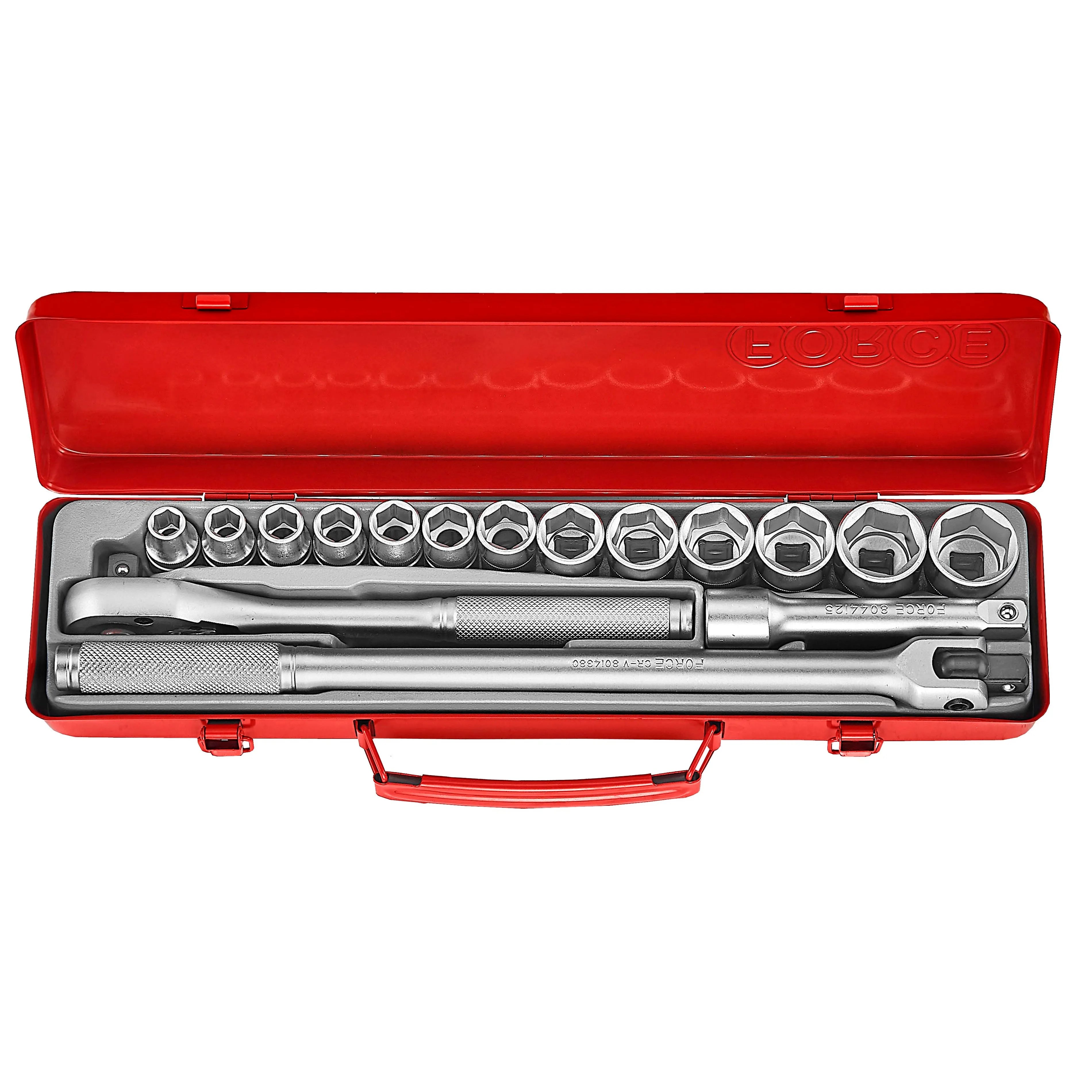 Jgo. dados []1/2" 10-27 mm.,16 pz., hexag. (4161) - FORCE