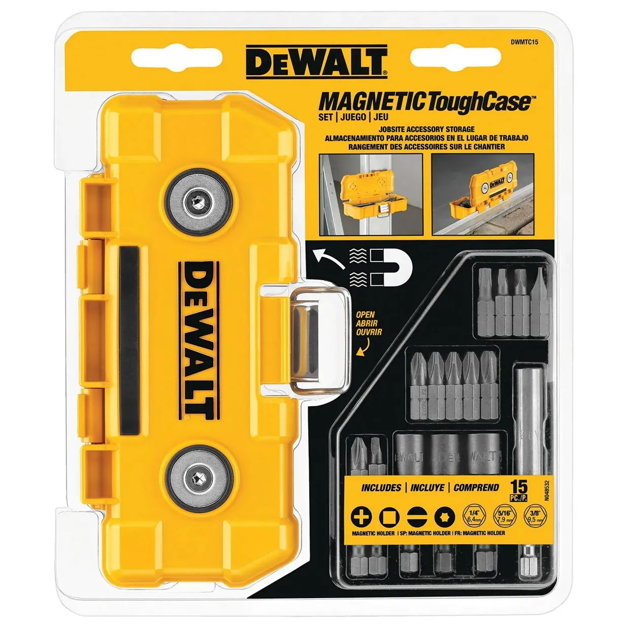Jgo 15 pzs. + caja magnetica (dwmtc15) - DEWALT