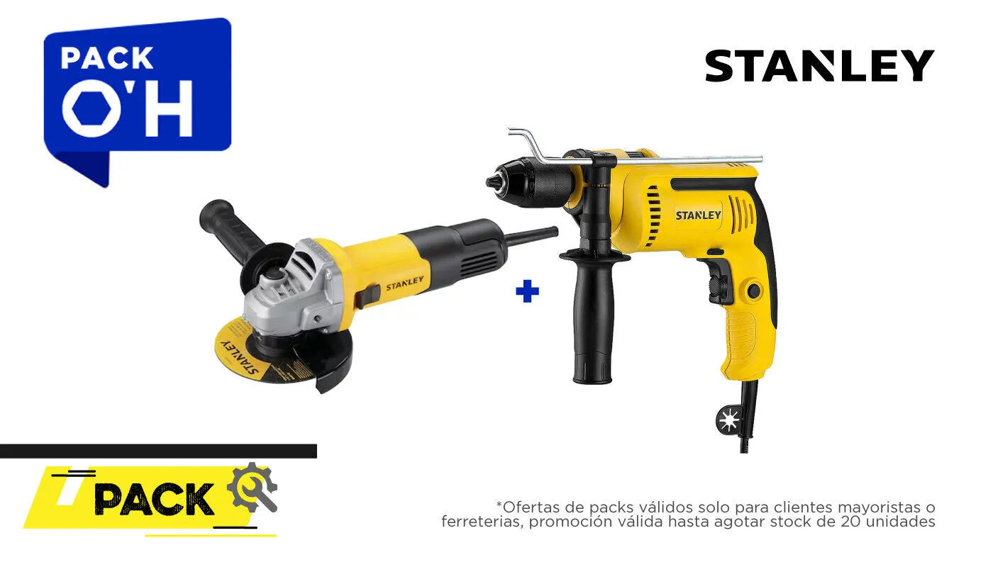 Kit taladro sdh600 w 1/2"+esmeril ang.sg6115 620w (STANLEY0007) - STANLEY