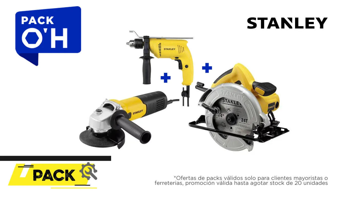 Kit sierra sc-16+esmeril sg-6115+taladro sdh-600 (STANLEY0022) - STANLEY