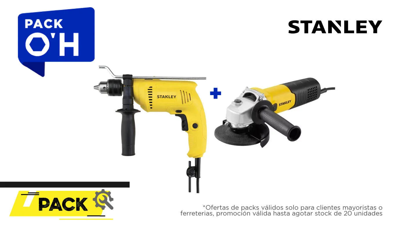 Kit taladro sdh700 w 1/2"+esmeril ang.sg7115 750w (STANLEY0003) - STANLEY