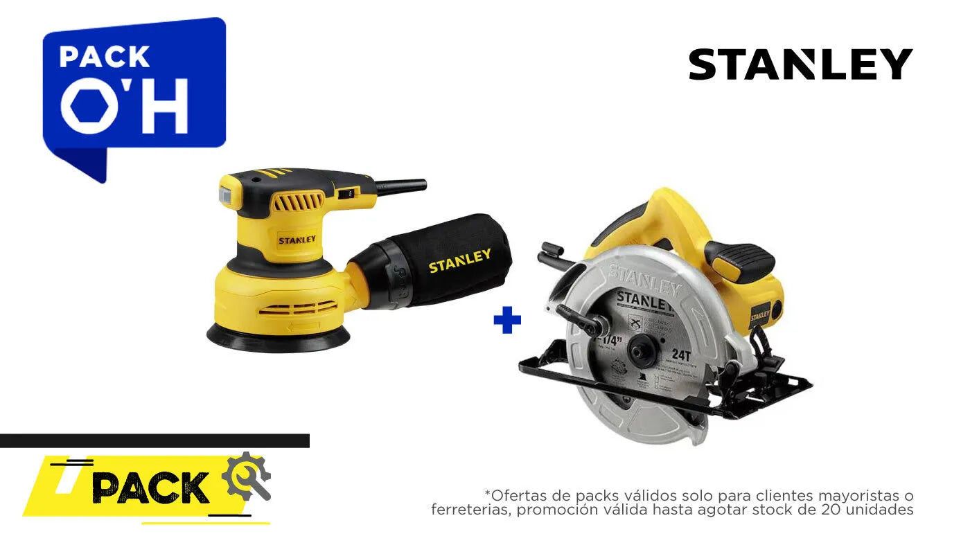 Kit sierra sc16 1600w 7.1/4"+lijadora roto ss30b2c (STANLEY0009) - STANLEY