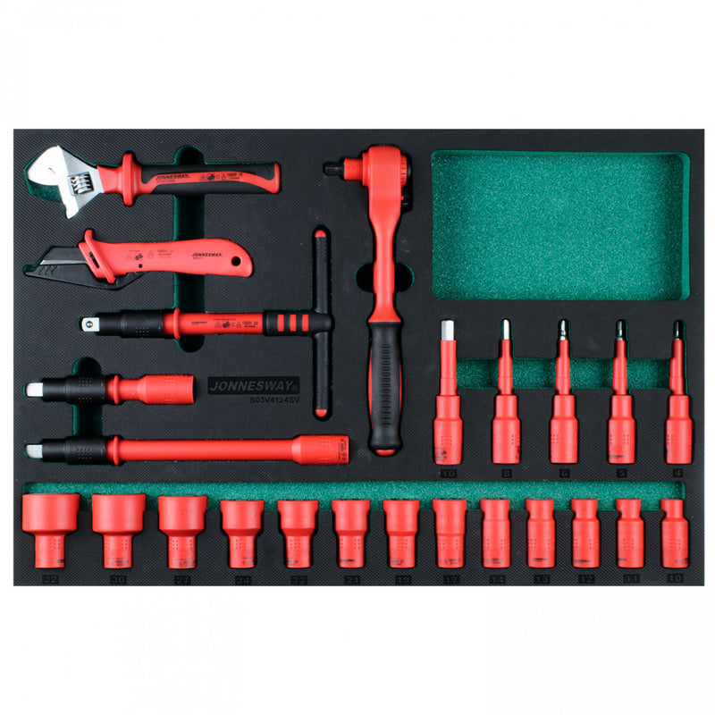 BANDEJA 24 DADOS AISLADOS 1/2 1000V S03V4124SV 1000V VDE - JONNESWAY