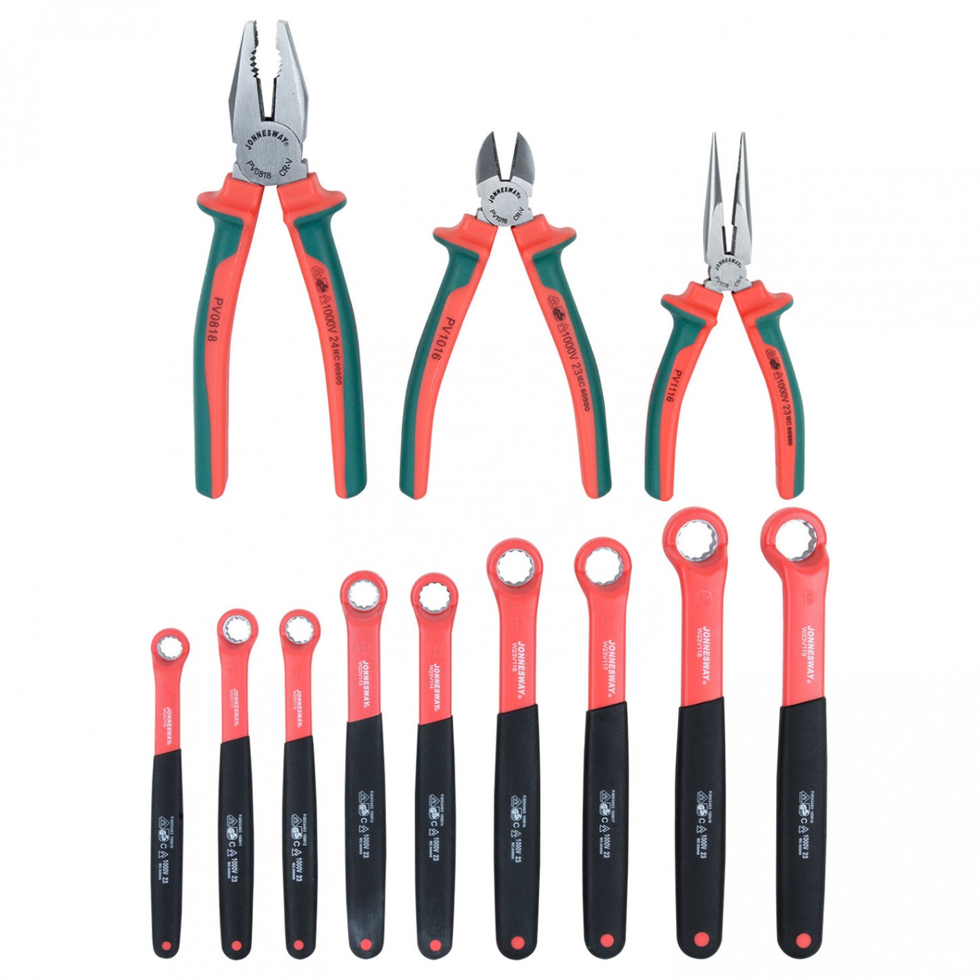 BANDEJA 25 ALICATES Y LLAVES AISLADOS W25V11 1000V VDE - JONNESWAY