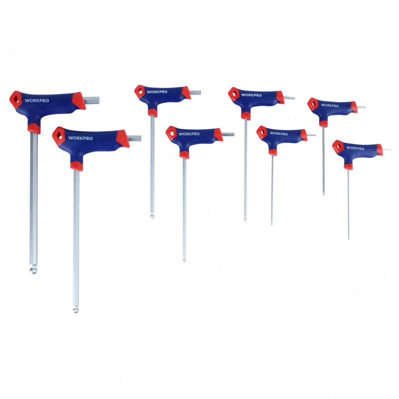 BANDEJA JUEGO 8 LLAVES HEXAGONALES CON MANGO EN T