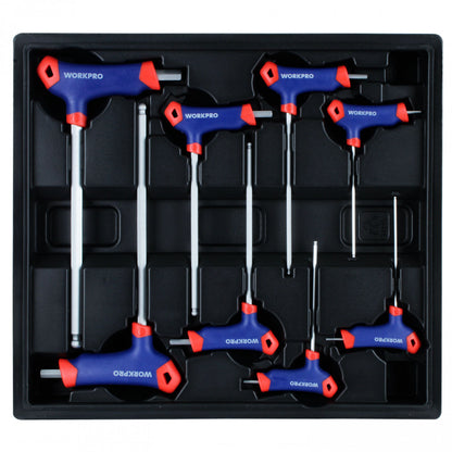 BANDEJA JUEGO 8 LLAVES HEXAGONALES CON MANGO EN T