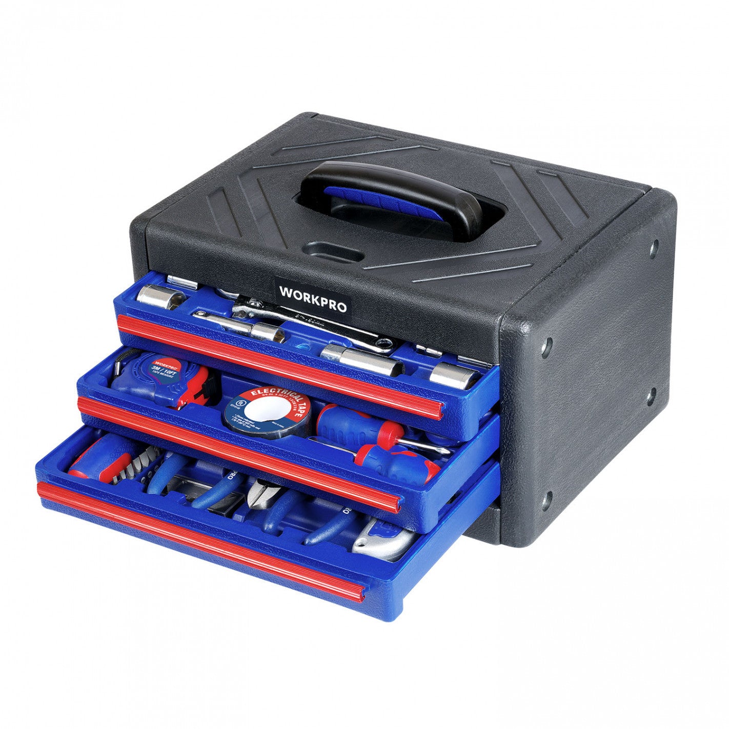 BAUL DE HERRAMIENTAS 3 CAJONES 125 PIEZAS (WOR125) - WORKPRO