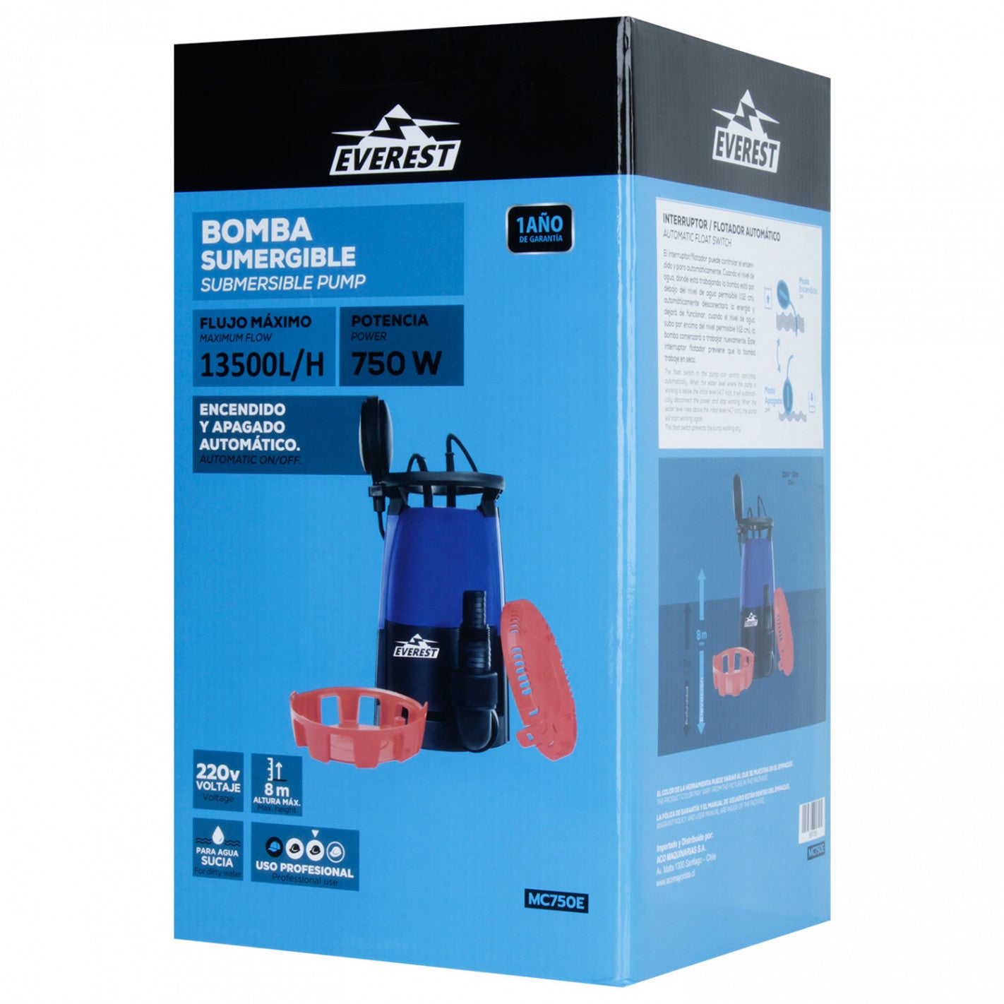 BOMBA SUMERGIBLE MULTIFUNCION 750W MC750E