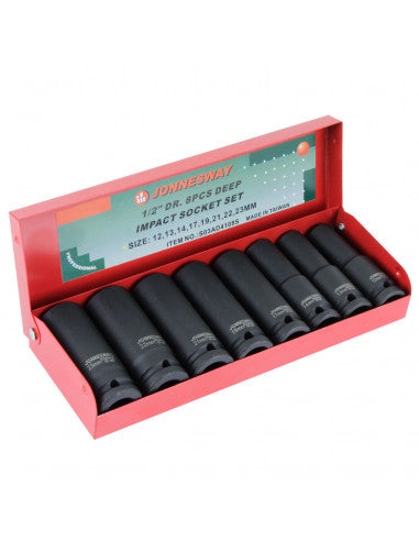 CAJA de DADOS IMPACTO LARGOS 1/2" 8 pz S03AD4108S (S03AD4108S) - JONNESWAY