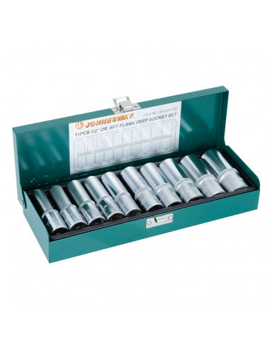 CAJA de DADOS LARGOS 1/2" 10 piezas S04HD411S (S04HD411S) - JONNESWAY