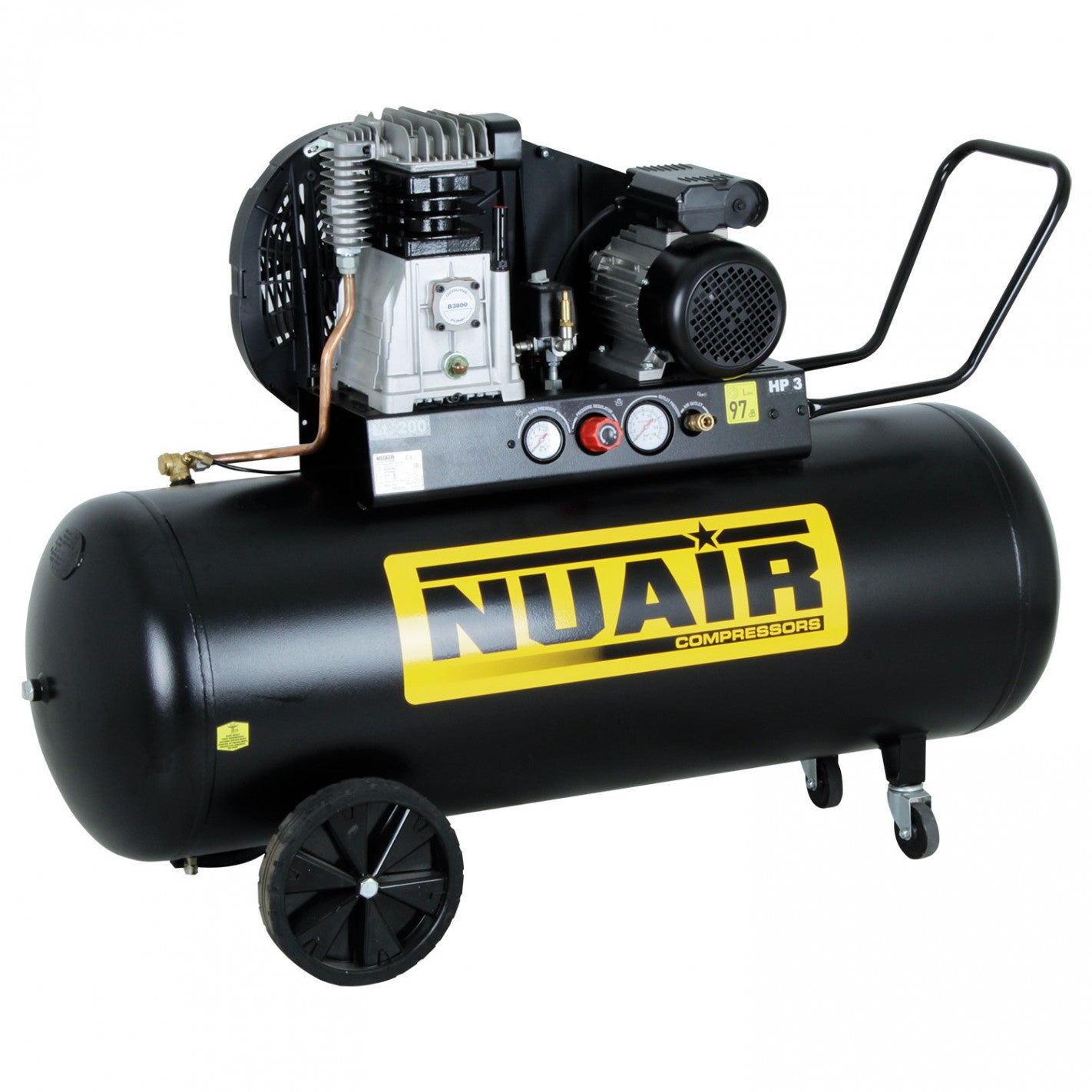 COMPRESOR 3,0 hp 200 litros B3800B/3M/200 (B3800B/3M/200) - NUAIR