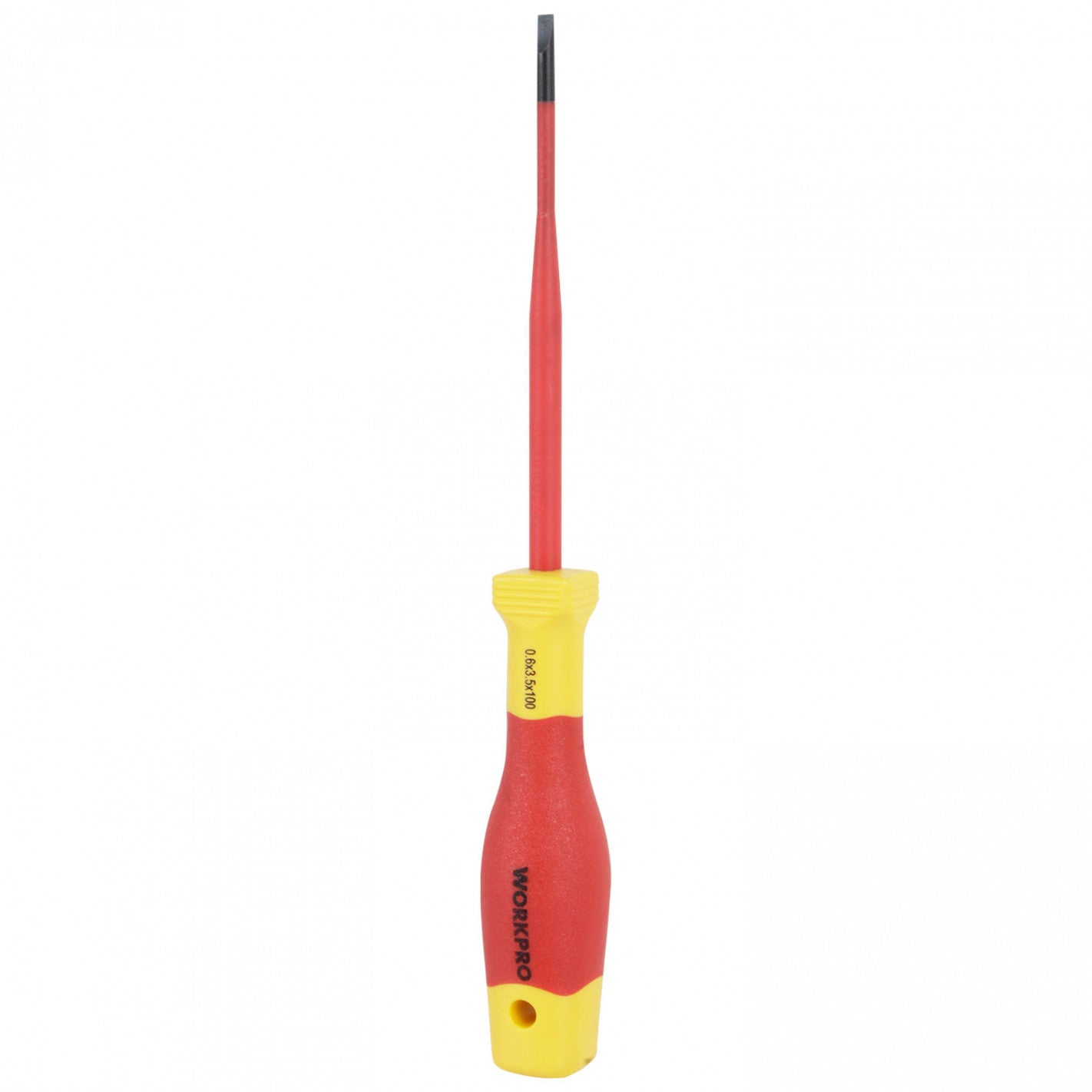 DESTORNILLADOR PLANO AISLADO DELGADO 0.6x3.5x100mm (0.6x3.5x100mm) - WORKPRO