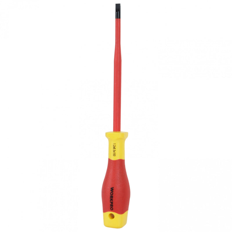 DESTORNILLADOR PLANO AISLADO DELGADO 1.2x6.5x150mm 1000V VDE - WORKPRO