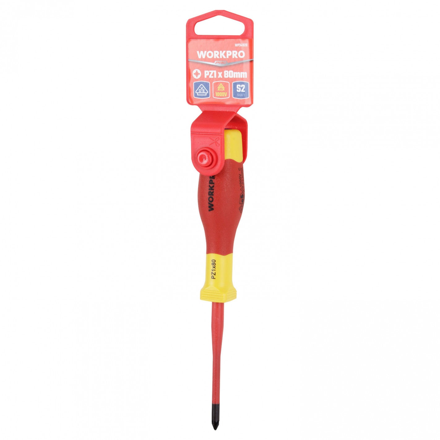 DESTORNILLADOR POZI AISLADO PZ1x80mm WP341020 1000V VDE - WORKPRO