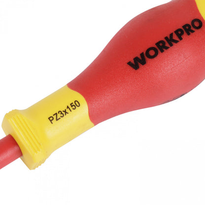 DESTORNILLADOR POZI AISLADO PZ3x150mm WP341022 1000V VDE - WORKPRO