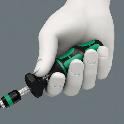 Destornillador dinamométrico Serie 7400 Kraftform ajustable (1.2-30 Nm) con porta-puntas Rapidaptor de cambio rápido Wera