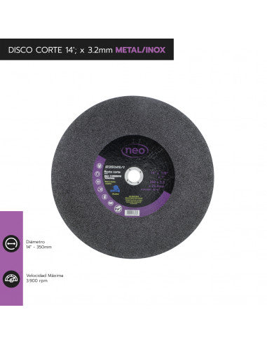 DISCO CORTE 14" x 3.2mm METAL/INOX 1235025/1 (1235025) - NEO