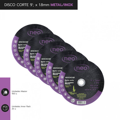DISCO CORTE 9" x 1.8mm METAL/INOX 1223018