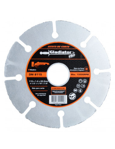 DISCO CORTE MADERA 4 1/2" DM 8115 (8115) - GLADIATOR