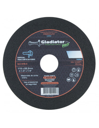DISCO CORTE VIDRIO DIAMANTADO 4 1/2" ULTRA FINO (FINO) - GLADIATOR