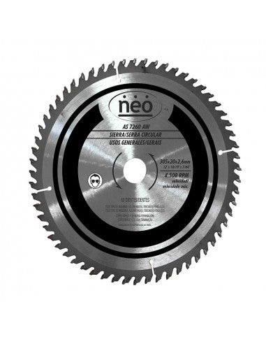 DISCO de SIERRA 12" 60 Dientes AS 7260 AW (7260) - NEO