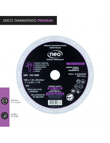DISCO DIAMANTADO PREMIUM 7" x 1,8 mm DP 10180 (10180) - NEO