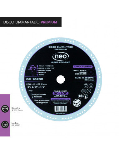 DISCO DIAMANTADO PREMIUM 9" x 2,0 mm DP 10230 (10230) - NEO