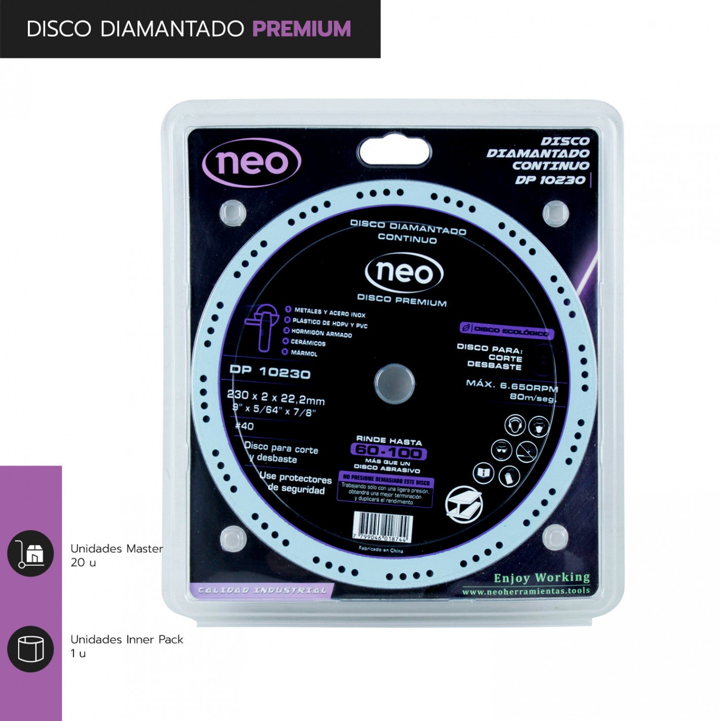 DISCO DIAMANTADO PREMIUM 9" x 2.0 mm DP 10230