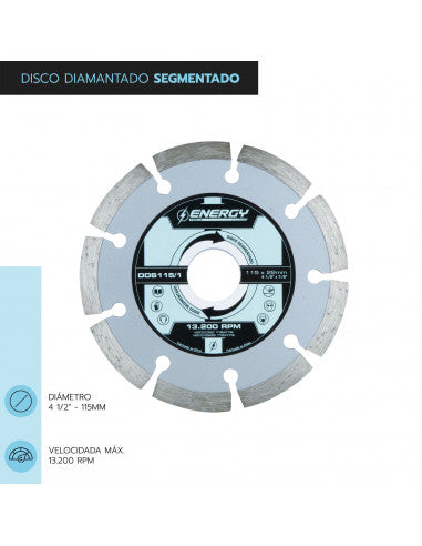 DISCO DIAMANTADO SEGMENTADO 4 1/2 DDS 115/1 - ENERGY