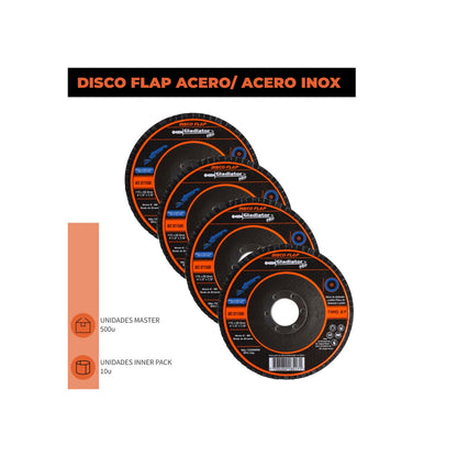 DISCO FLAP 4 1/2" METAL / ACERO INOX GR60 811560