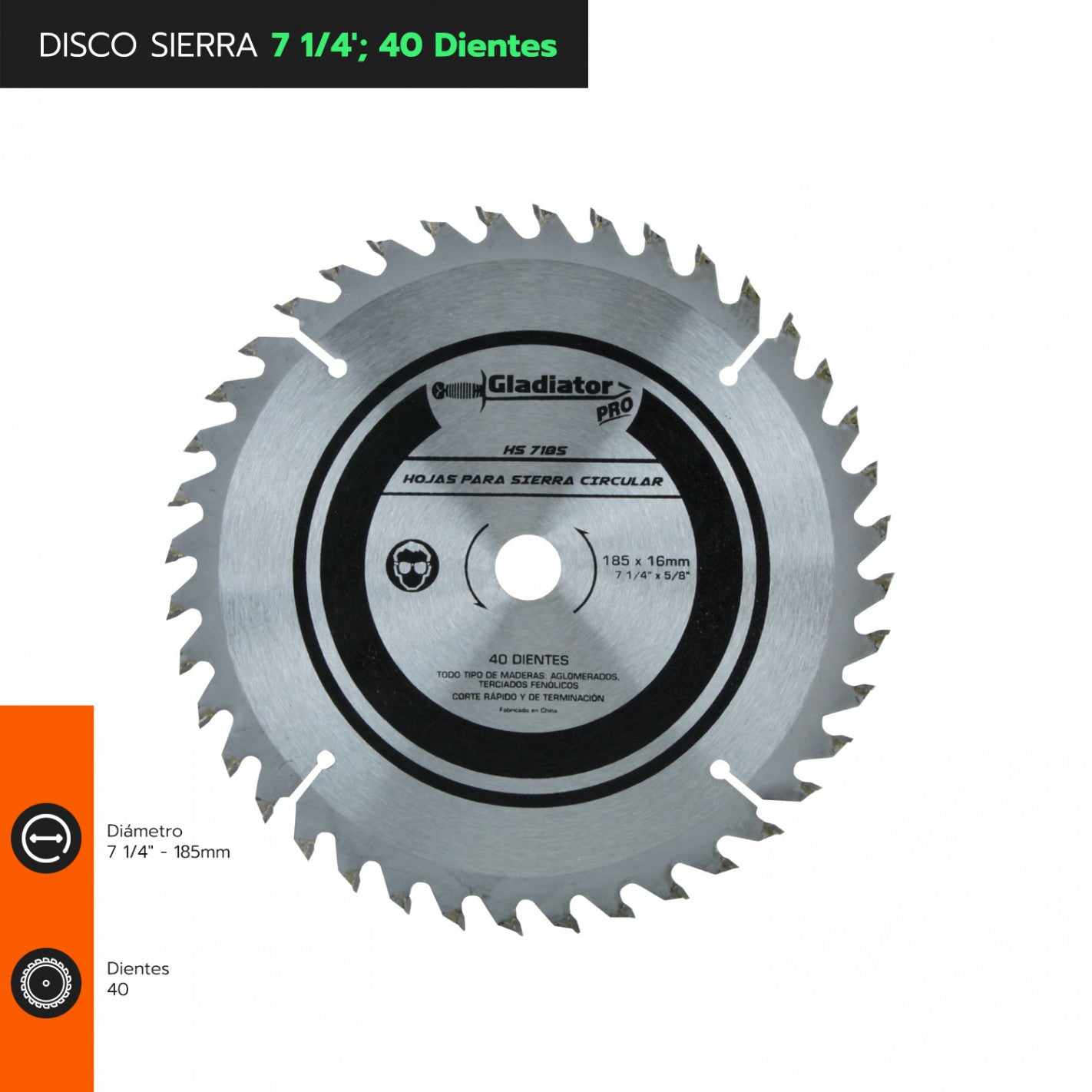 DISCO SIERRA 7 1/4" 40 Dientes HS 7185
