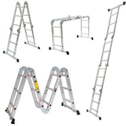 ESCALERA MULTIPROPOSITO ALUMINIO 12 PELDAÑOS 150 KG