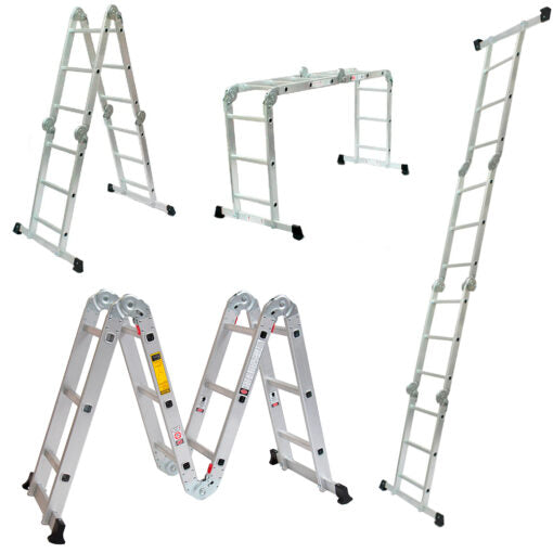 ESCALERA MULTIPROPOSITO ALUMINIO 12 PELDAÑOS 150 KG