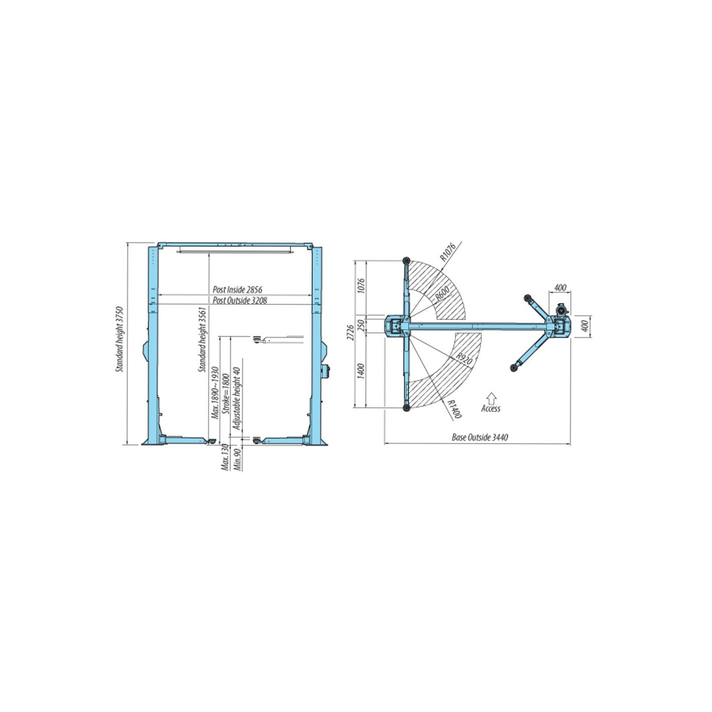 ELEVADOR 2 COLUMNAS 4.000 kg HL-26K (380v)