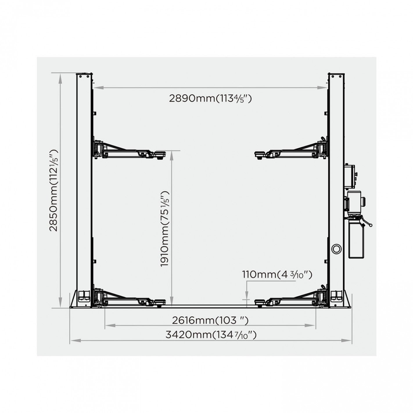 ELEVADOR 2 COLUMNAS 4.200 kg U-T42 -  AUTOMOTRIZ